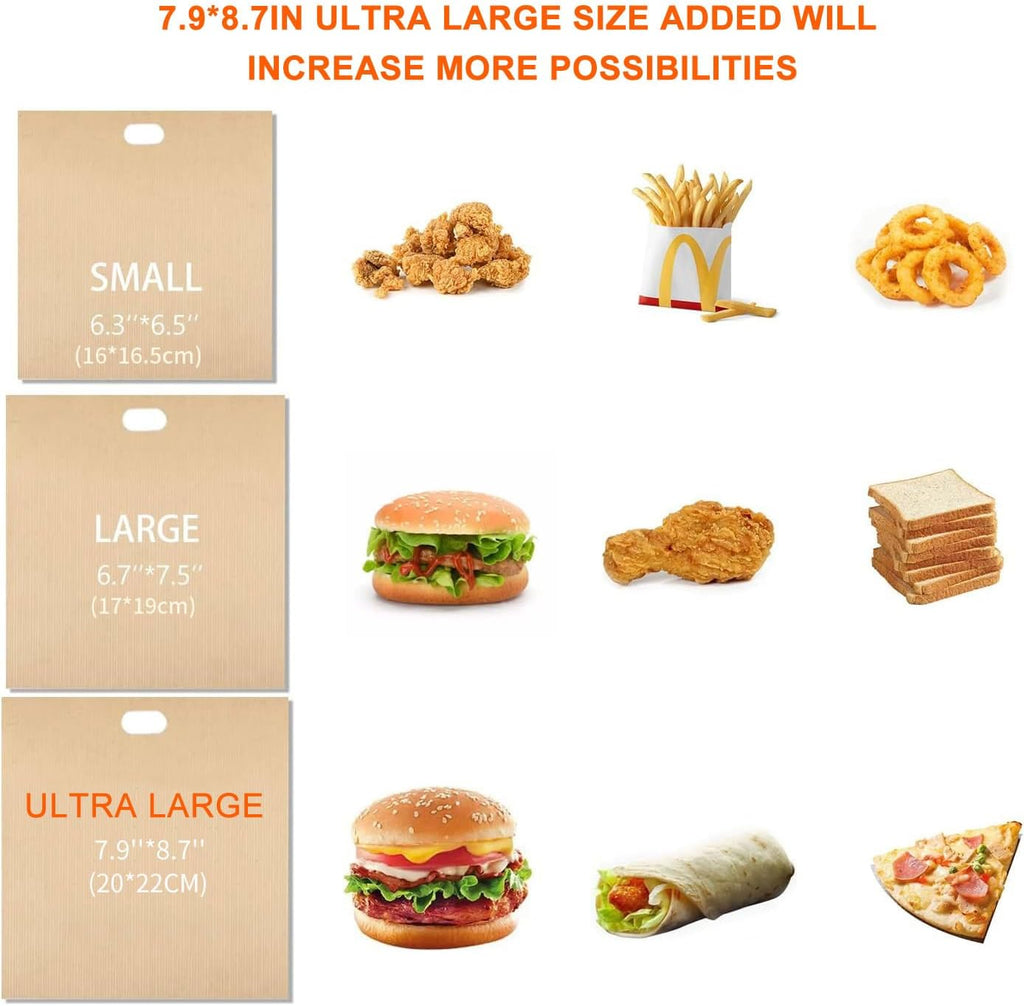 12 Pack Toaster Bags Nonstick Reusable Easy to Clean for Grilled Cheese Sandwiches Toast Bread Snacks (12)
