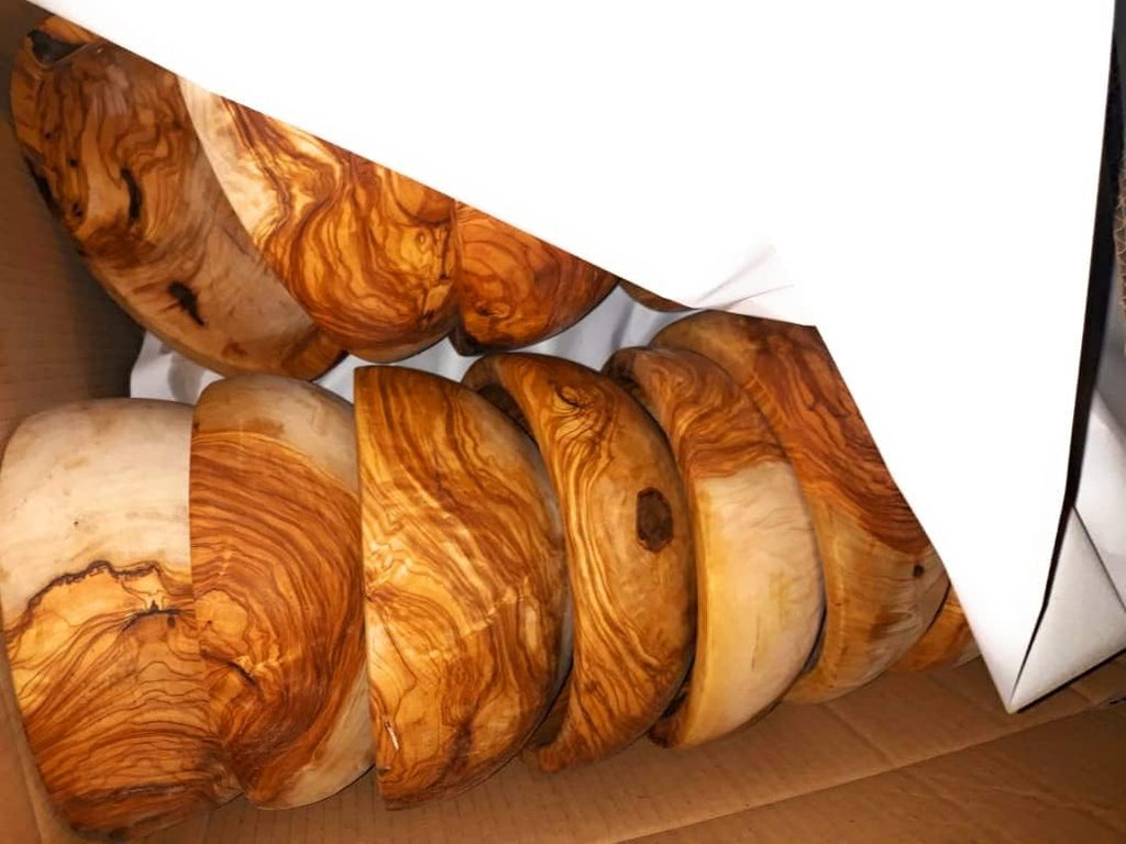 10" Artisan Olive Wood Serving Bowl Exotic Centerpiece or Serving Piece for Salads, Fruit, Snacks. In Sm 6", Med 7", Lg 8", Lg++ 10", XL 11", XXL 12", XXXL 13".(Large++ 10 inch)