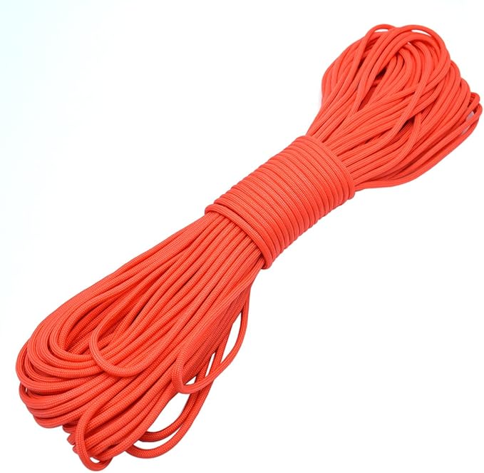 100ft Type III 7 Strand Core Paracord 550 Parachute (9# Orange)