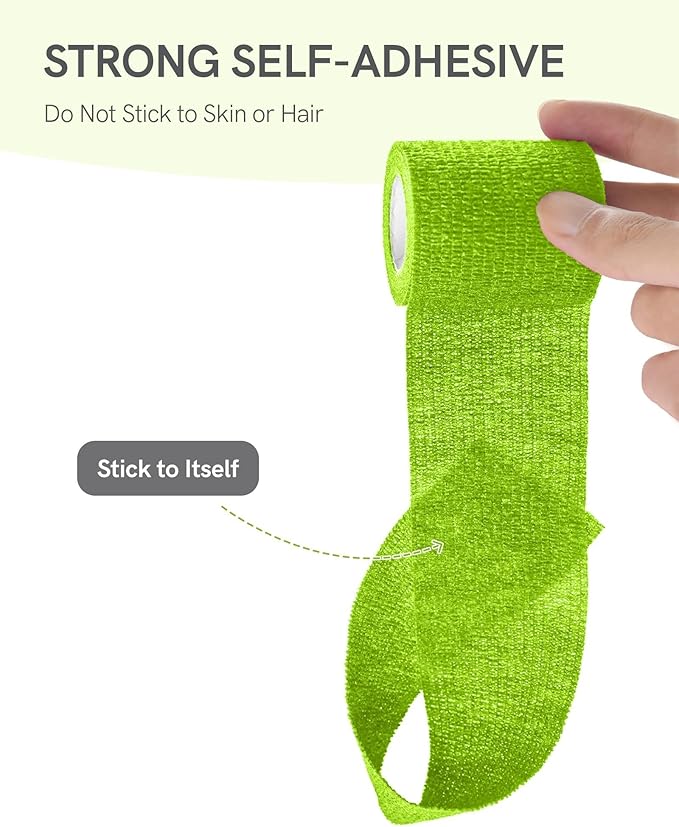 FriCARE Self Adhesive Bandage Wrap, Medical Tape in First Aid Kit, Cohesive Bandages for Wounds Sport Vet, FSA/HSA Eligible, 2 Inches X 5 Yards 6 Rolls, Rainbow