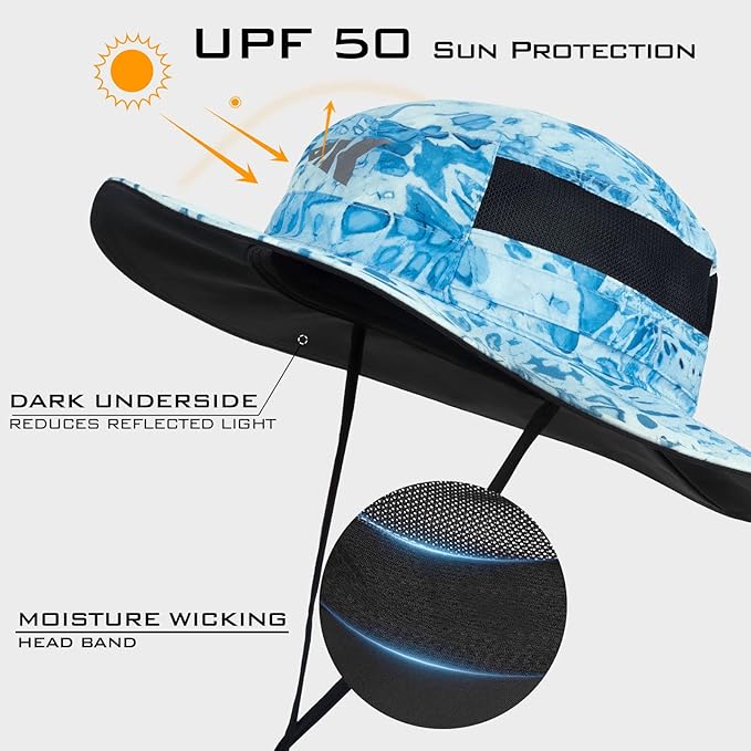 KastKing Sol Armis UPF 50 Boonie Hat - Sun Protection, Fishing, Beach & Hiking, Paddling, Rowing, Kayaking