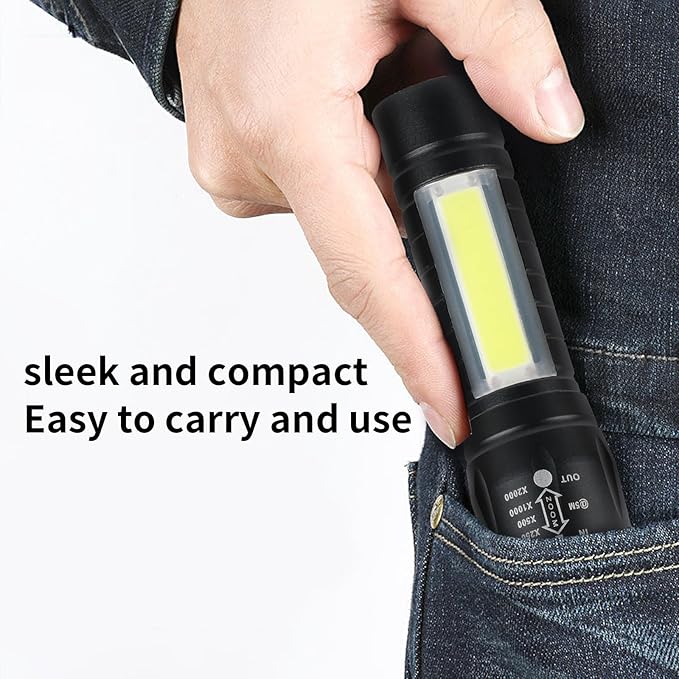 5 Pack Mini Small Pocket LED Flashlight USB-C Rechargeable High Lumens Bright Powerful EDC Flash Lights - Aluminum Handheld Flashlight Bulk for, Portable Camping Christmas Gifts