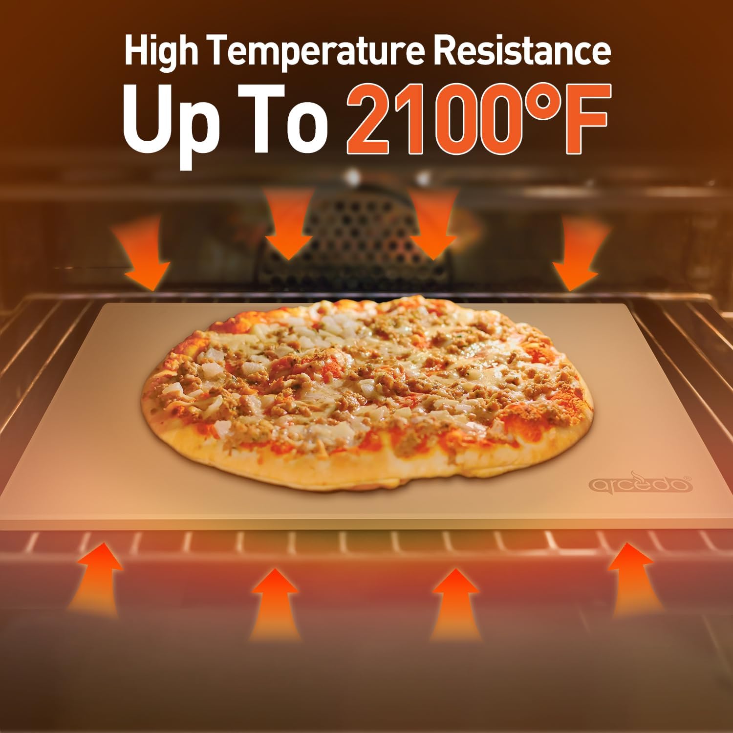 Pizza Stone for Grill 20 x 13.5 Inch, Rectangular Large Baking Stone for Bread Thermal Shock Resistant BBQ Grilling Pizza Pan Cordierite Oven Cooking Pan With PE Scraper