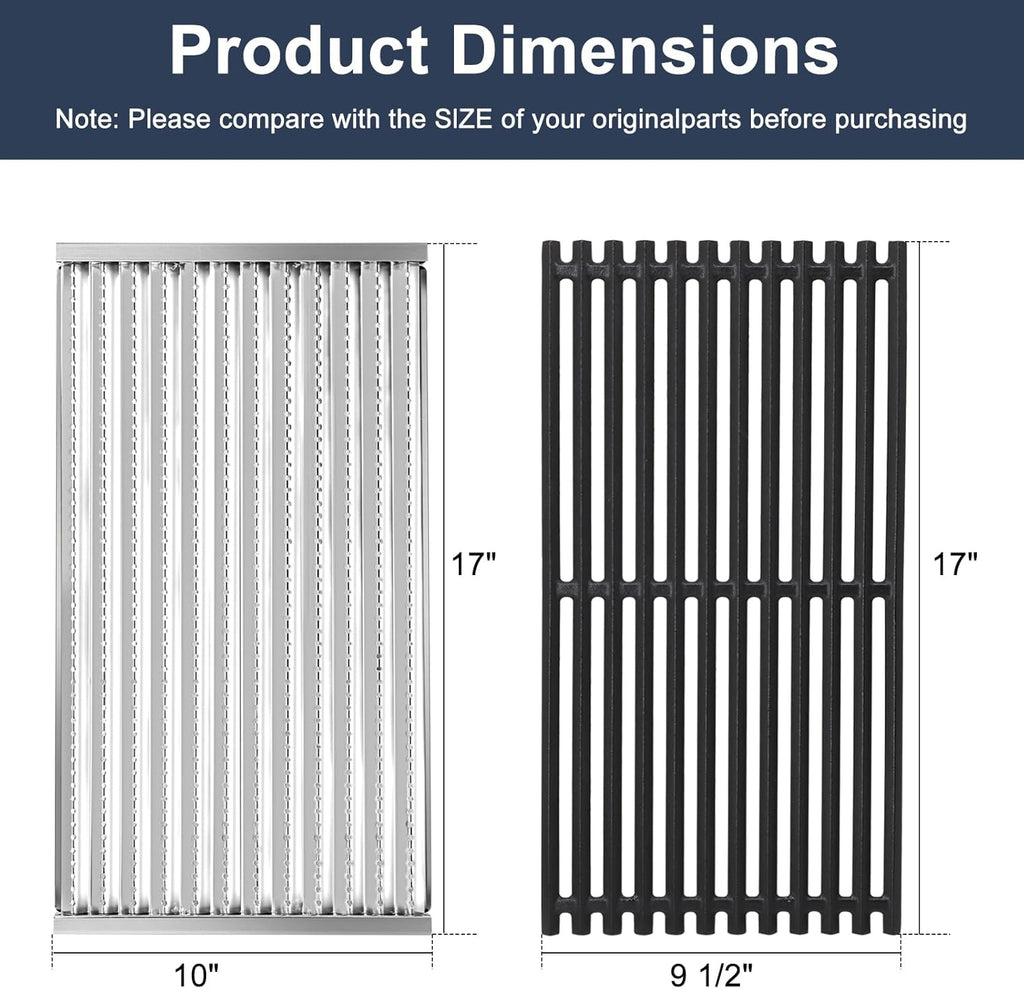 Criditpid Grill Replacement Parts for Charbroil 463242716 463257520 463242715 463276016, Burners, Heat Plate, Crossover Tubes, Ignitors, Cooking Grates & Emitter Plates for Charbroil Commercial Grill
