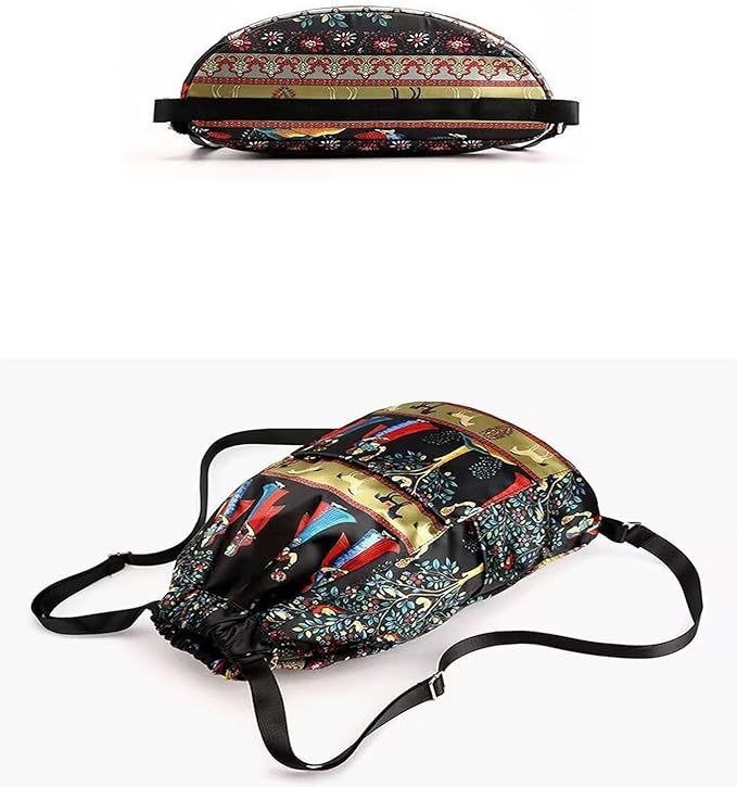 Drawstring Foldable Large Capacity Dry-wet Separation Travel Sports Backpack Waterproof Gym Bag with Multiple Pockets (B)