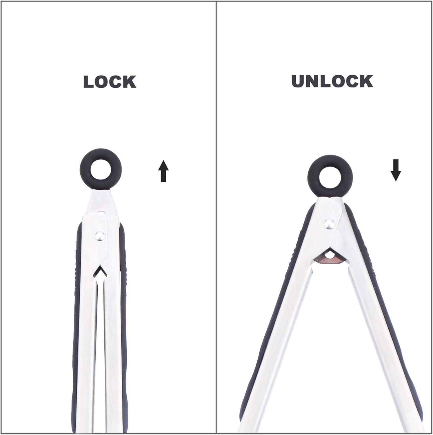 Premium 304 Stainless Steel Barbecue Turners, Heavy Duty Non-Stick BBQ Cooking Kitchen Tongs