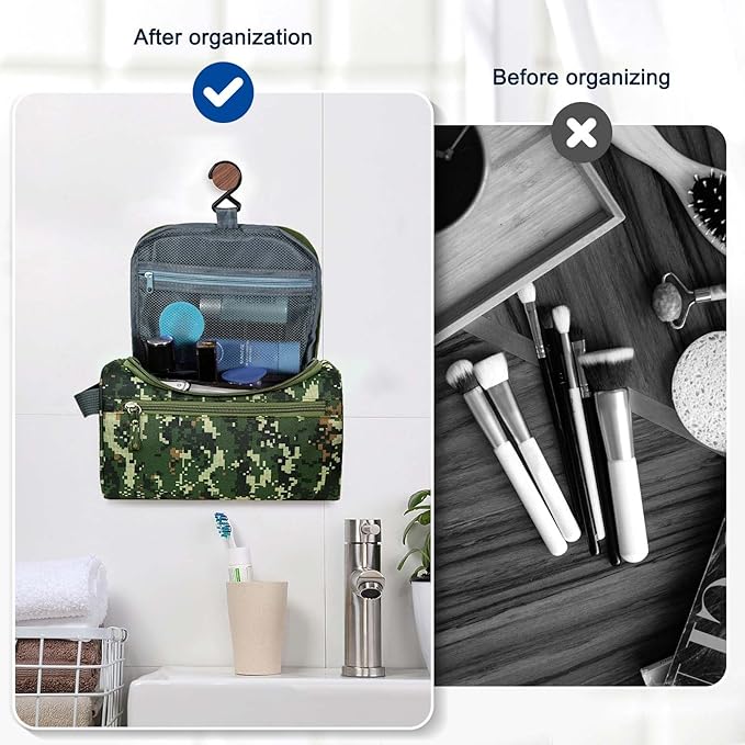 Hanging Toiletry Bag for Women and Men Traveling Makeup Large Capacity Cosmetics Portable Dopp Kit Storage Organizer Bag with Hanging Hook for Toiletries Brushes Shaving Tools