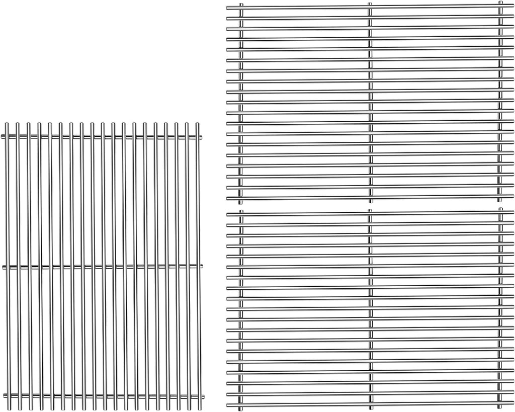 18 7/8" 304 Stainless Steel Grill Grates for Weber Genesis ii E-610 S-610 Genesis ii LX E-640 S-640 Genesis 2 Grill Parts for Weber Genesis ii 600 Series 66803 66096 Gas Grills 3 Pack