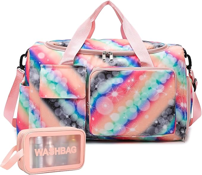 Small Gym Bag for Women, Travel Duffle Bag Carry On Weekender Bag with Shoe Compartment