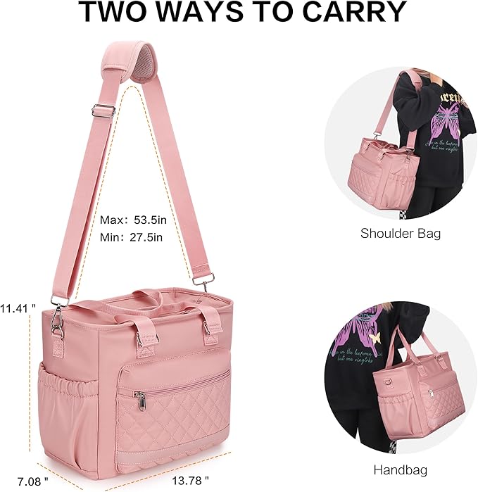 16L Large Lunch Bag for Women, Insulated Lunch Box for Women Loncheras para Mujer for Work, Leakproof, Pink