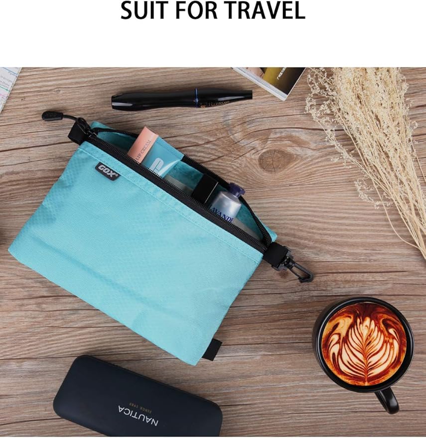 gox Small Toiletry Bag for Men Bulk Cosmetic Bag Dopp Kit Carry On Zipper Pouch Organization Nylon Small Packing Sack Waterproof