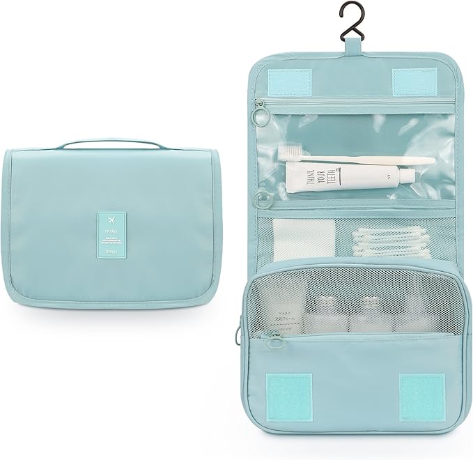 Mossio Hanging Toiletry Bag - Large Cosmetic Makeup Travel Organizer for Men & Women with Sturdy Hook