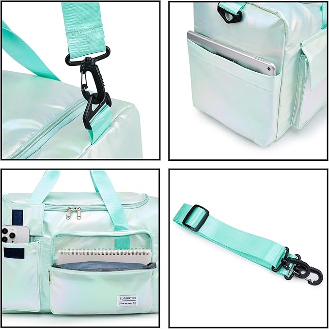 Small Gym Bag for Women, Travel Duffle Bag Carry On Weekender Bag with Shoe Compartment