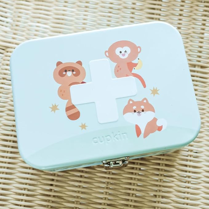 Cupkin Adhesive Bandages for Toddlers and Big Kids, Heal in Style with Fun, Colorful Designs Perfect for Boys and Girls, Comes in Reusable Cute First Aid Kit Metal Tin, Wild Animals, 152 Count