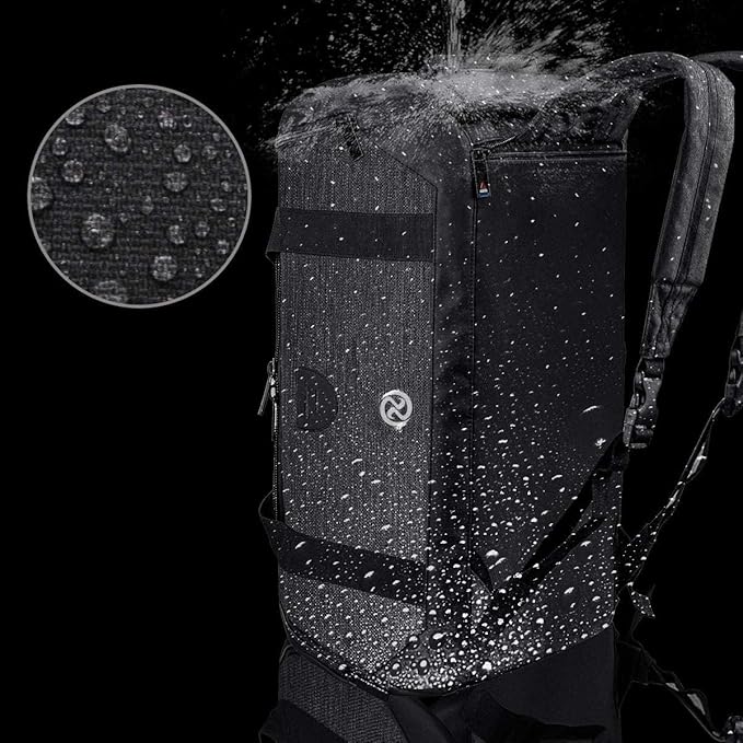 Gym Duffle Bag Backpack Waterproof Sports Duffel Bags Travel Weekender Bag for Men Women Overnight Bag with Shoes Compartment Black