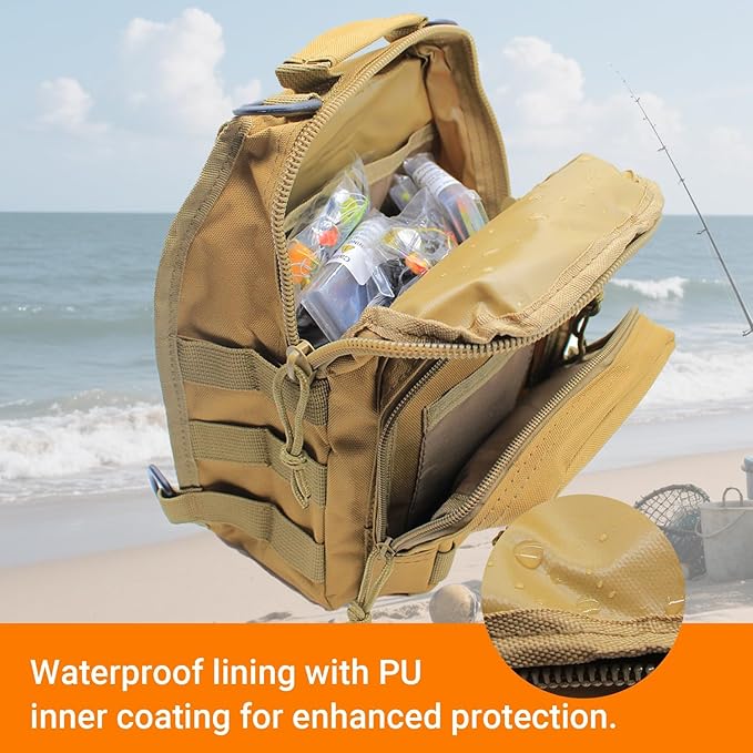 Lightweight Fishing Tackle Backpack Professional Water-Resistant All-in-One Rod Holder & Gear Storage