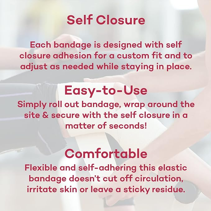 Dealmed 2" Elastic Bandage Wrap with Self-Closure – 2 Elastic Bandages, 5 Yards Stretched Compression Bandage Wrap, Wound Care Product for First Aid Kit and Medical Facilities