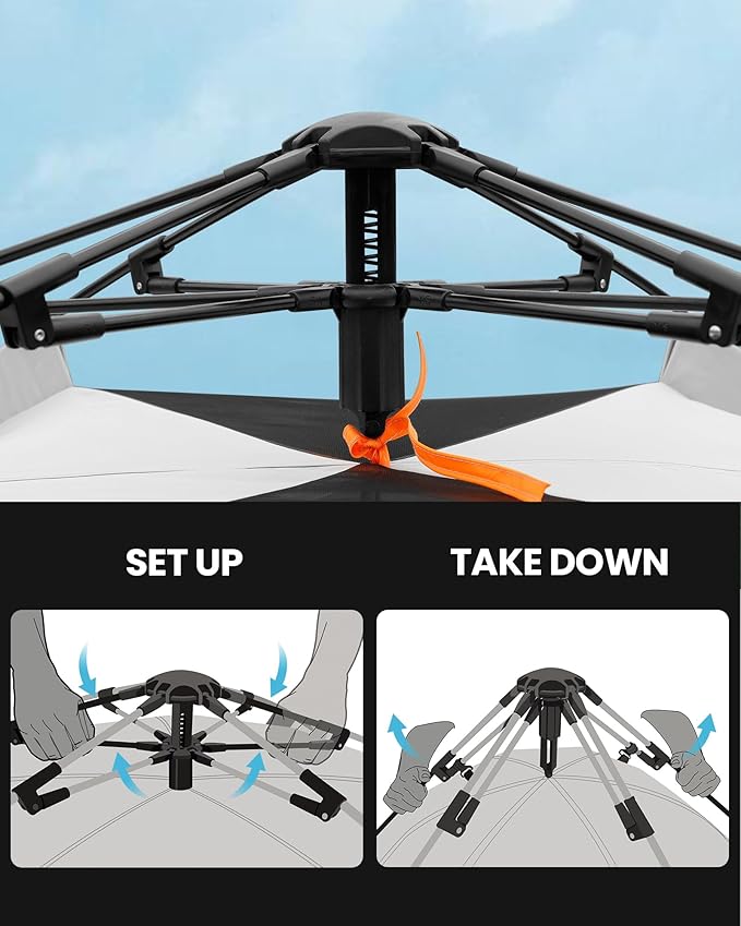OutdoorMaster 2 Person Camping Tent, 4 Seasons Lightweight Backpacking Canopy, Waterproof and Weatherproof Sun Shelter, Double Layer Outdoor Cabana for Camping, Hiking and Mountaineering