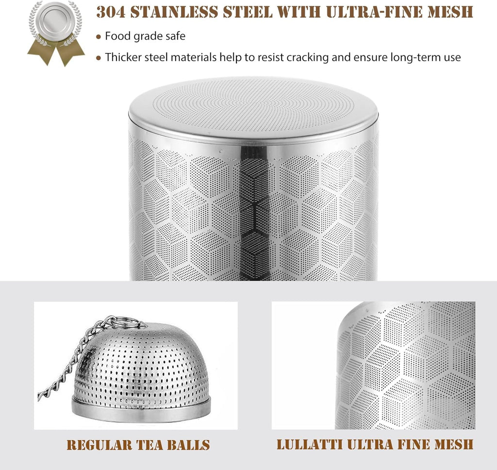 Extra Large Tea Ball Infuser for Pitcher(2 Pack), 18/8 Stainless Steel Tea Steeper, Extra Fine Mesh Tea Strainer Perfect for Brewing Herbs, Iced Tea, Coffee, Cooking Soup