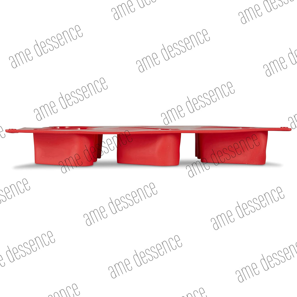 AME D'ESSENCE Heart Shaped Silicone Baking Mold - Non-Stick, Flexible, 6-Cup Capacity (4.4 oz), Reusable and Food-Grade - Perfect for Cakes, Muffins, Mousse, and More!