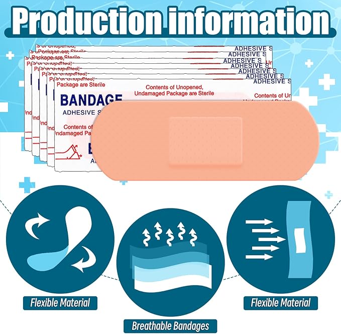 Timgle 5000 Pcs 1" x 3" Adhesive Bandages: Breathable, Waterproof, Sensitive Skin, Bulk for Homeless Care, Nurses, Businesses, Travel First Aid Kits