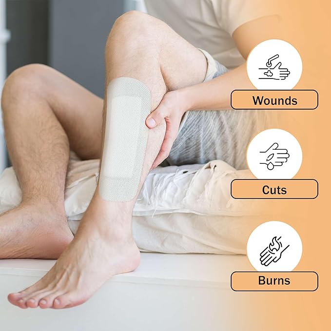 Bordered Gauze Island Dressing 4x14-25 Adhesive Island Dressings for Wound Protection - Good for Hospitals, Medical Facilities, First Aid Kits, and More