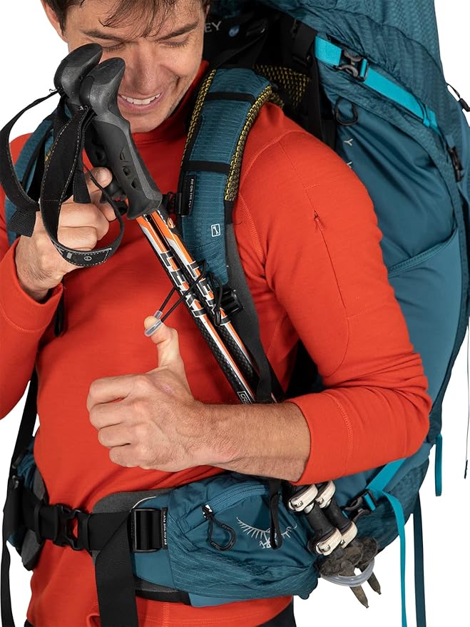 Osprey Atmos AG 65L Men's Backpacking Backpack, Venturi Blue, L/XL