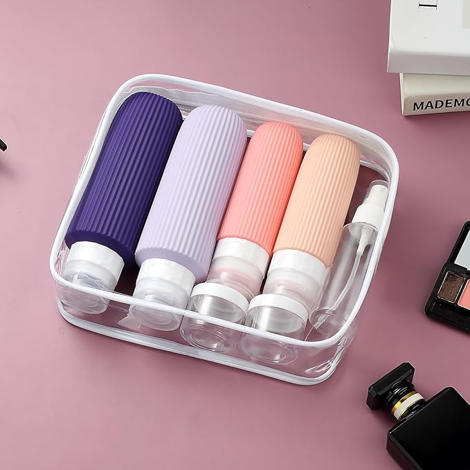 16 Pack Travel Bottles for Toiletries, Large 6oz Silicone Travel Containers jar for Toiletries, Leak Proof Refillable Liquid Shampoo And Conditioner Travel Essentials toiletry Bottles