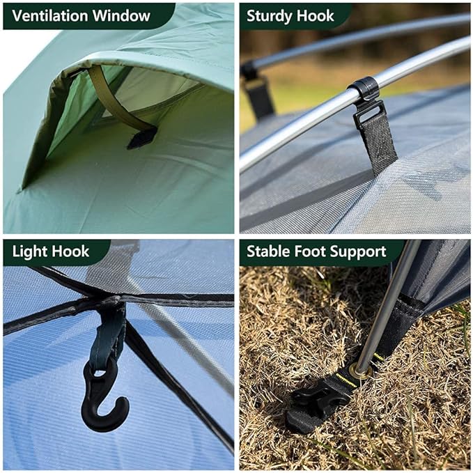 MC TOMOUNT Backpacking Tent 1-2 Person Waterproof Lightweight Double Layer Free-Standing Aluminum Pole for Outdoor Camping Hiking 4 Season