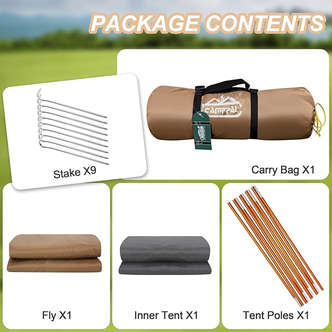 1 Person Tent for Camping Hiking Mountain Hunting Backpacking Tents 4 Season Resistance to Windproof Rainproof and Waterproof