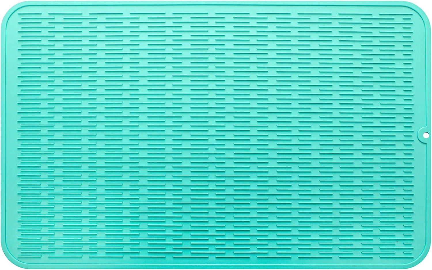 Silicone Dish Drying Mat for Multiple Usage,Easy clean,Eco-friendly,Heat-resistant Silicone Mat for Kitchen Counter or Sink,Refrigerator or Drawer Liner Mint 3XL 28 inches x 18 inches