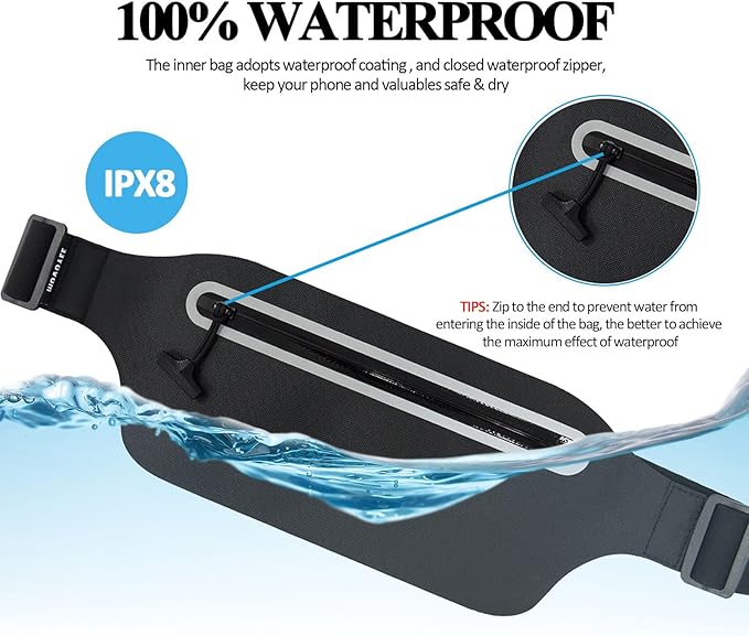 Dry Bags Waterproof Fanny Pack Women for Swimming Kayaking Men Kids Snorkeling Boating Beach Pool Water Sports Travel Cell Phone, Slim Running Belt Bag,Small Waist Bag Pouch Hiking Waist Pack