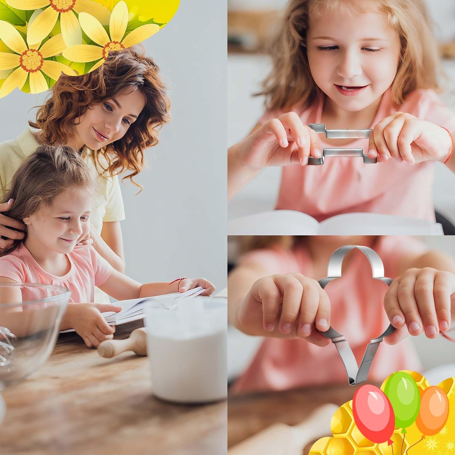 Honeydak 2 Pcs 5 Inch Balloon Cookie Cutter Number 1 Cookie Cutter Metal Birthday Cake Mold Fondant Cake Mold for School Party 1 Birthday One-year Anniversary Supplies