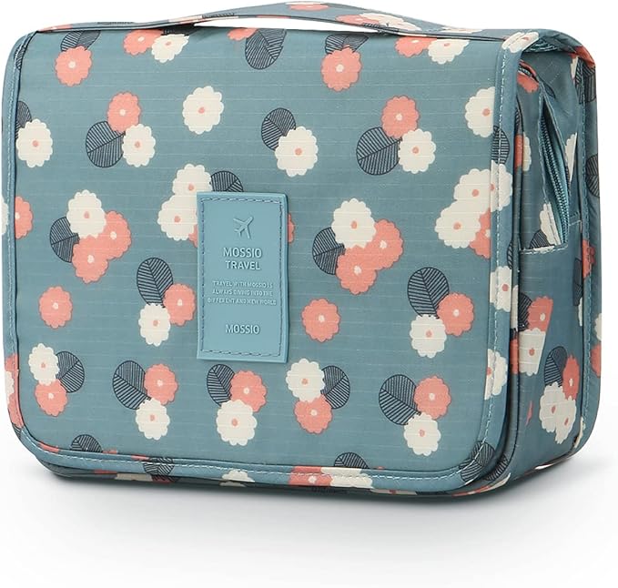 Mossio Hanging Toiletry Bag - Large Cosmetic Makeup Travel Organizer for Men & Women with Sturdy Hook