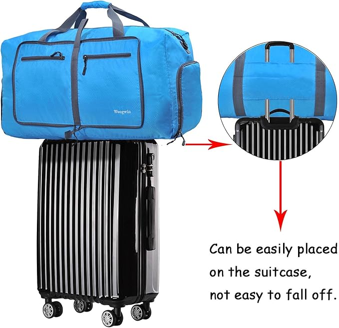 Woogwin Travel Duffel Bag Large Foldable Waterproof Overnight Bag for Beach Swim Bags Pool Sports Gym