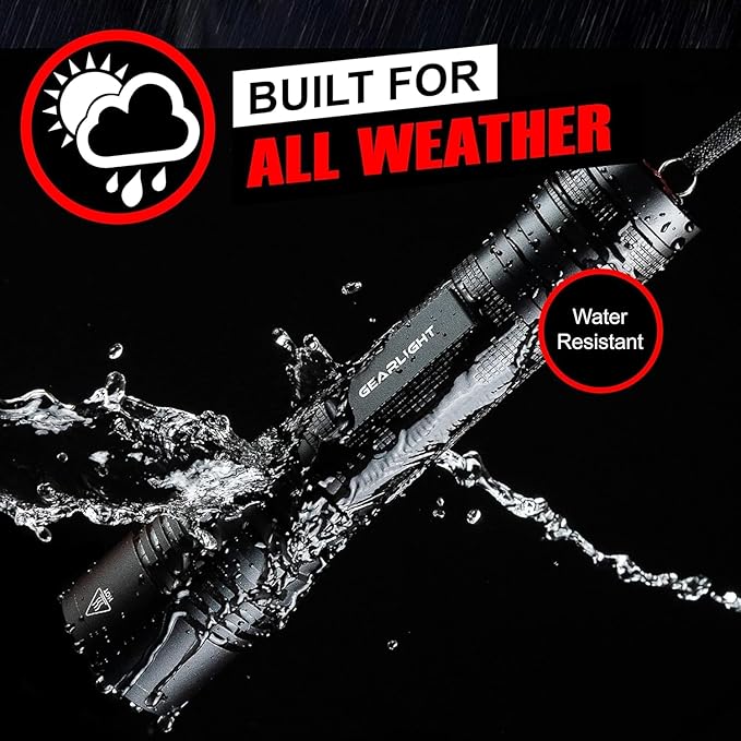 GearLight S2000 LED Flashlight High Lumens - Super Bright, Powerful, Mid-Size Tactical Flashlight for Outdoor Activity & Emergency Use