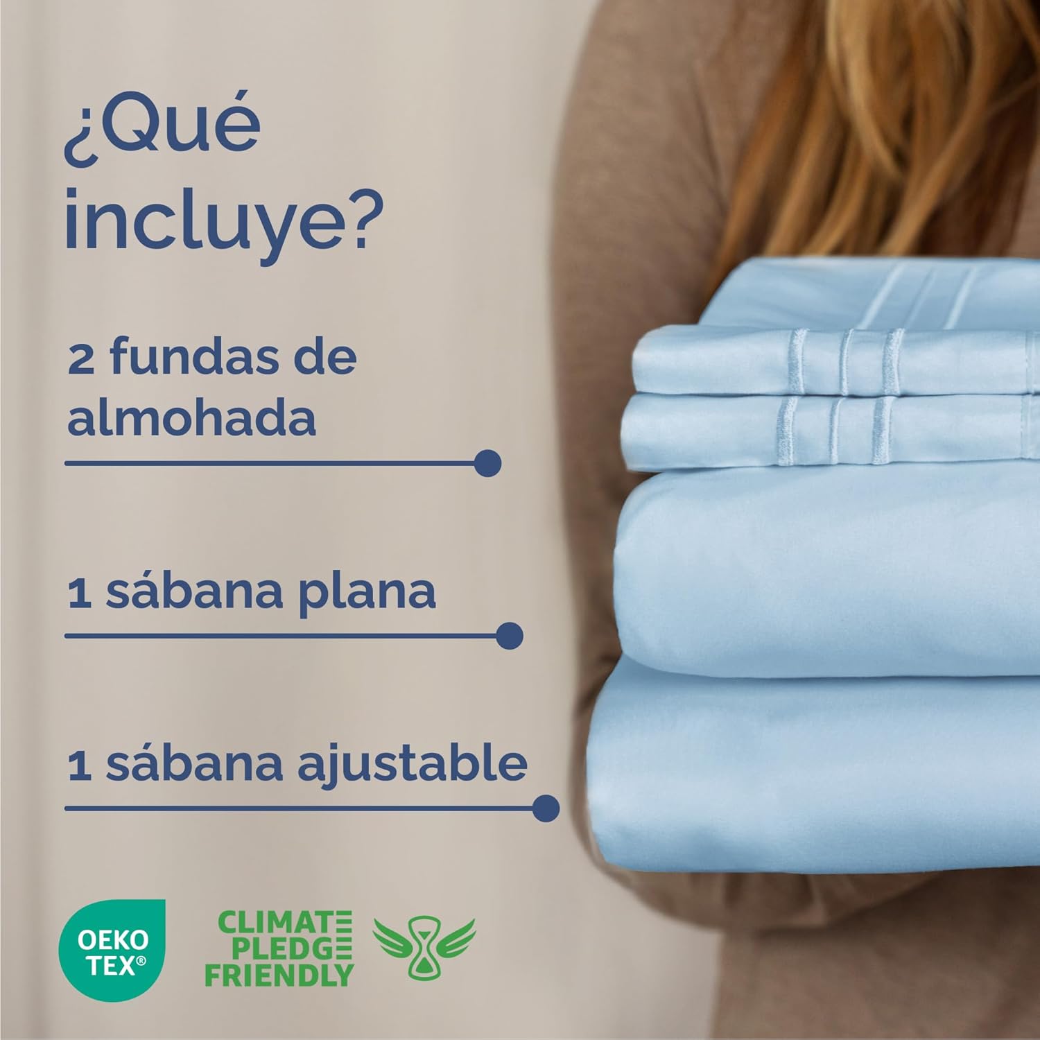 Cal King Size 4 Piece Sheet Set - Comfy Breathable & Cooling Bed Sheets Set - Hotel Luxury Bedding for Women, Men, Kids, Teens, Boys & Girls - Deep Pockets, Soft, Wrinkle Free - Oeko-Tex - Light Blue