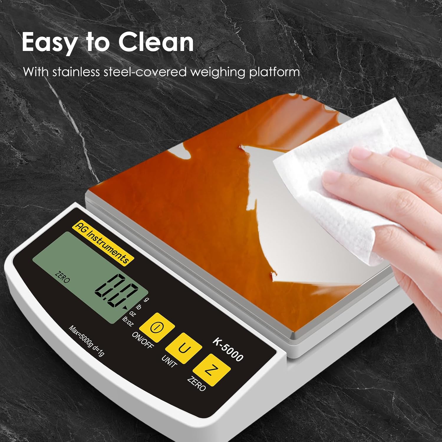 11lb/1g Digital Food Kitchen Scale, Multi-Functional Grams Ounces for Cooking Baking Diet Meal Prep Weight Loss, 4 Units, Stainless Steel Zero Tare Function