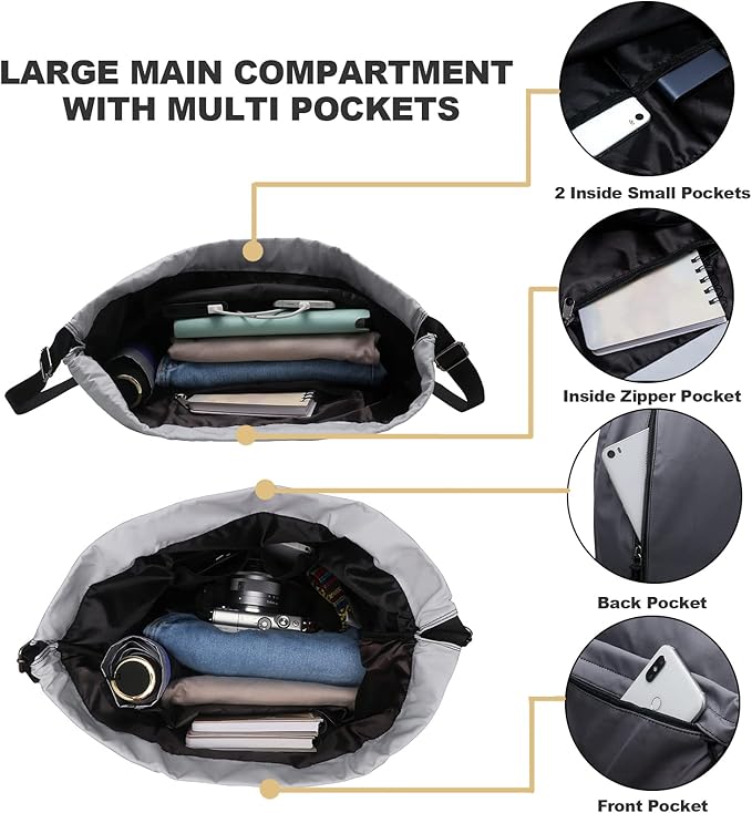 Peicees Waterproof Drawstring Sport Bag Lightweight Sackpack Backpack for Men and Women