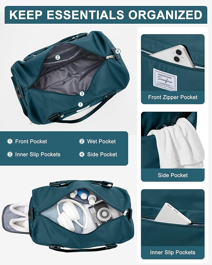 Gym Bag Womens,Travel Duffel Carry on Bag Sport Tote Bag Weekend Overnight Bag