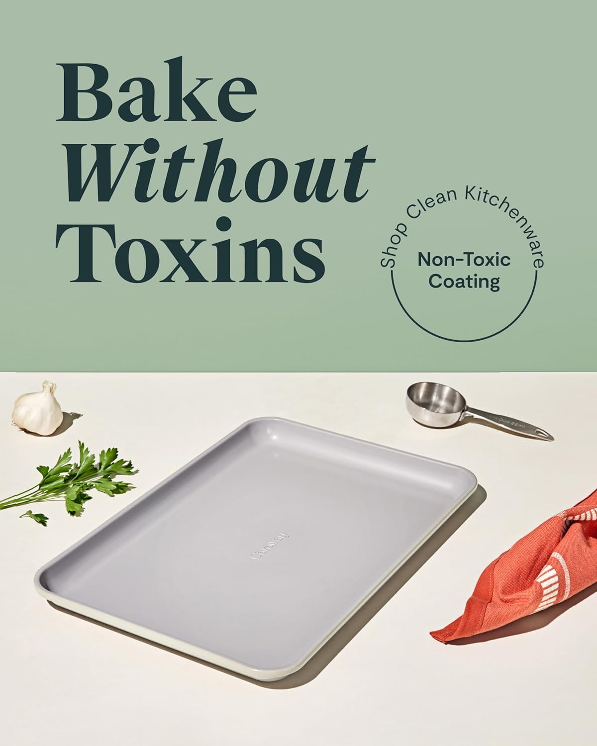 Caraway Non-Stick Ceramic Medium Baking Sheet - Naturally Slick Ceramic Coating - Non-Toxic, PTFE & PFOA Free - Perfect for Baking, Roasting, and More - Medium (15" x 10") - Cream