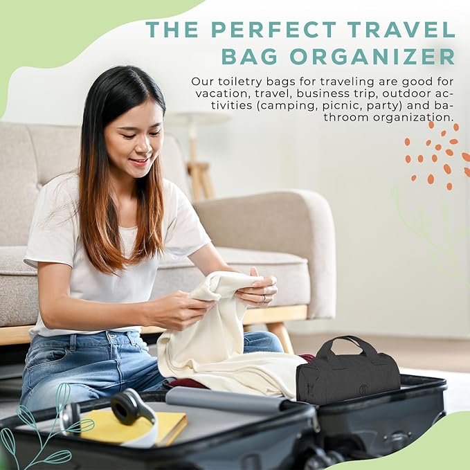 4-in-1 Hanging Toiletry bag - Roll-Up Makeup Bag - 4 Detachable PVC Zip Pouches – 600D Oxford Fabric, Versatile Travel Toiletry Organizer Bag - Makeup, Cosmetics, First Aid, Medicine Personal Care,…