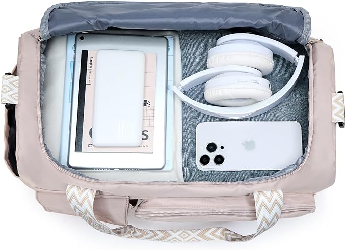 Small Gym Bag for Women, Travel Duffle Bag Carry On Weekender Bag with Shoe Compartment