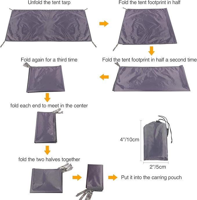 REDCAMP Waterproof Camping Tent Tarp - 36"x83", 4 in 1 Multifunctional Tent Footprint for Camping, Hiking and Survival Gear, Lightweight and Compact