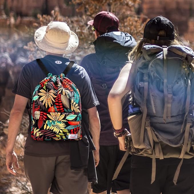 Peicees Waterproof Drawstring Sport Bag Lightweight Sackpack Backpack for Men and Women