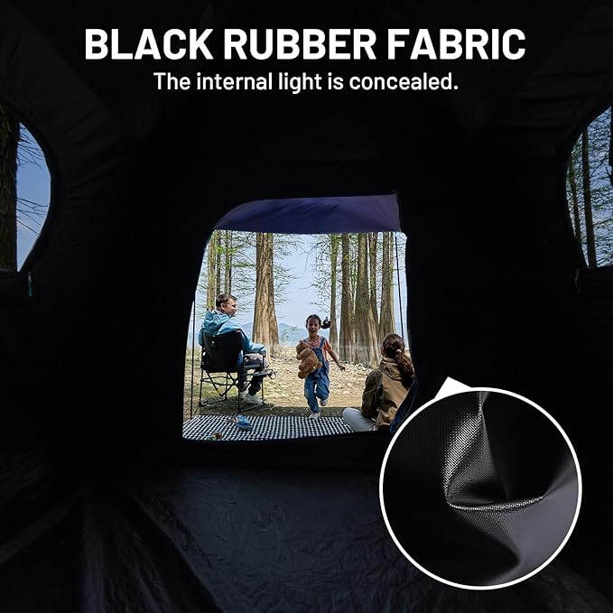 TIMBER RIDGE 6 Person Blackout Camping Tent, 60s Easy Setup Instant Cabin Tent for Family with Rainfly, Water-Resistant, 9' x 9' x 72" for Outdoor Adventures Gatherings