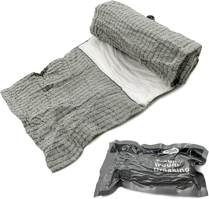 6 Inches 2 Pcs Madicare Israeli Bandage Trauma Dressing, First Aid, Medical Compression Bandage, Emergency Bandage (6 inch 2 pcs)