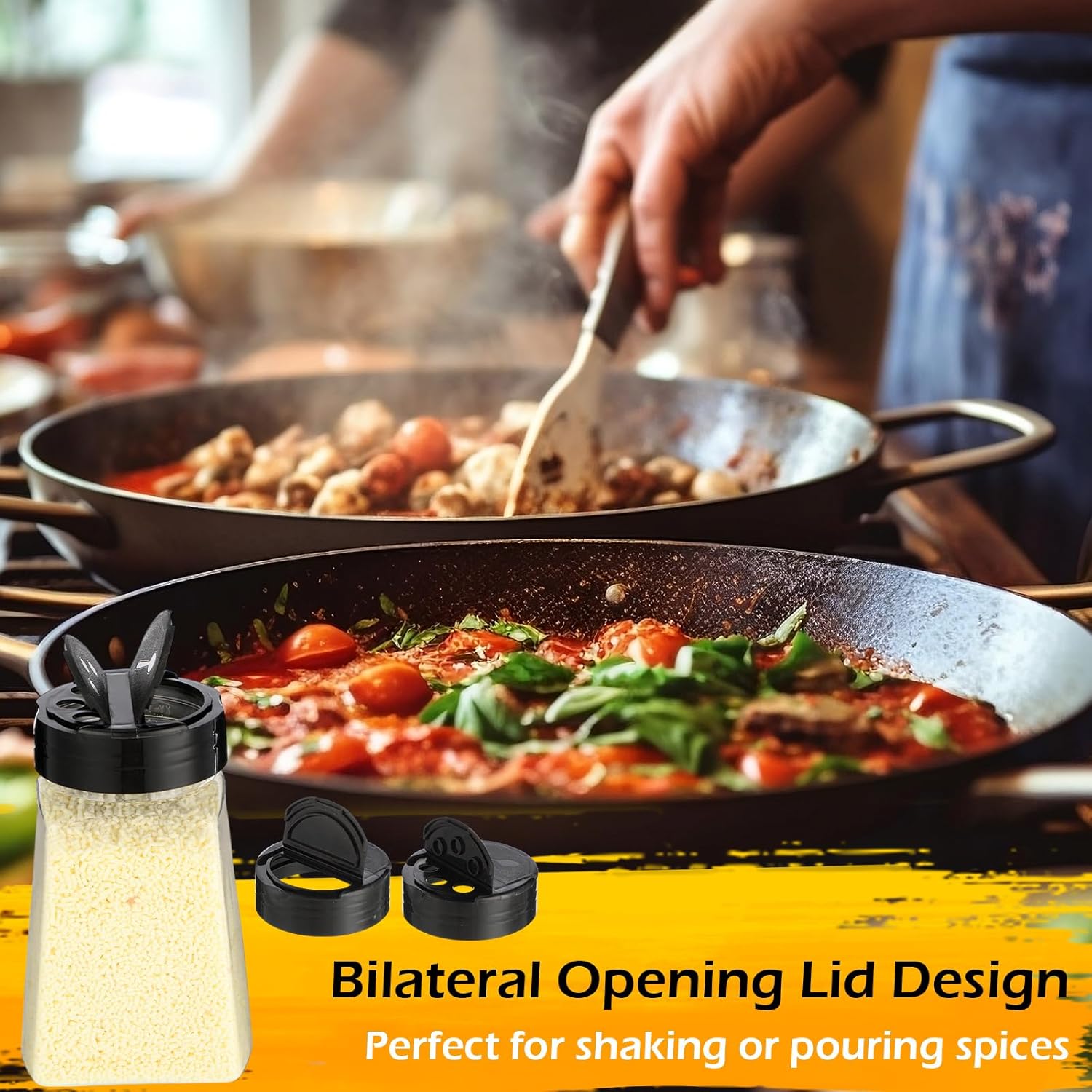 30 Pack Plastic Spice Jars with Shaker Lids Clear Seasoning Containers Spice Bottles for Kitchen Storing Spice Herbs Seasoning Powders(Cuboid,9.3 oz)