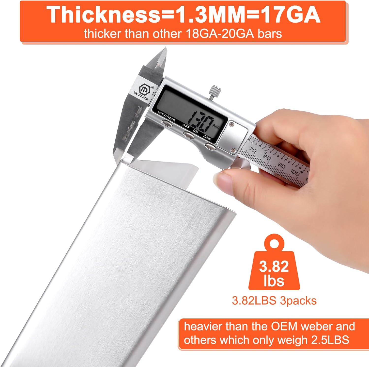 QuliMetal Upgraded SUS304 15.3" Flavorizer Bars & 17.5" Grates for Weber Spirit 200 Series (Front-Mounted Control), Spirit II E-210 Gas Grills Replacement, Grill Parts for Weber GS4 Spirit 7635 7637