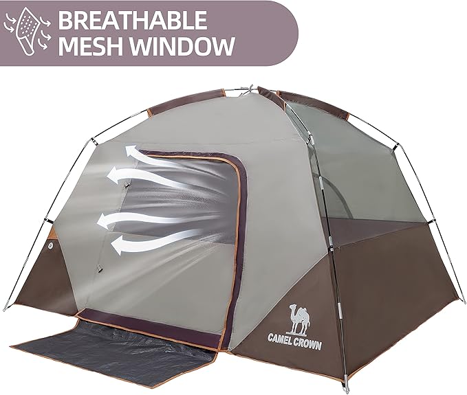 CAMEL CROWN Tents for Camping 4/8 Person Waterproof Quick Setup Folding Outdoor Backpacking Tents 4 People Family Hiking